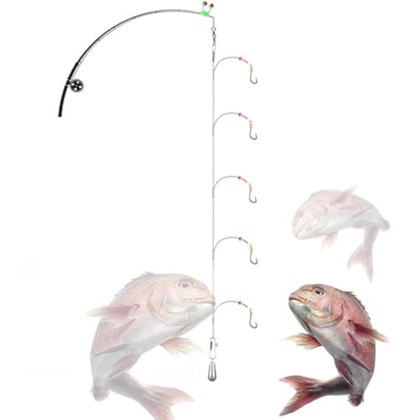 High Strength Steel Wire Leader Rigs with Hooks Swivels Snap Connect,Saltwater Fishing Assecories Steel Wire Leader with Nylon-Coating