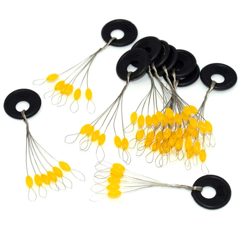 6 in 1 Fishing Bobber Stopper,Soft Silicone Float Sinker Stops,100Pcs Cylinder,Oval Float Stop Stoppers…