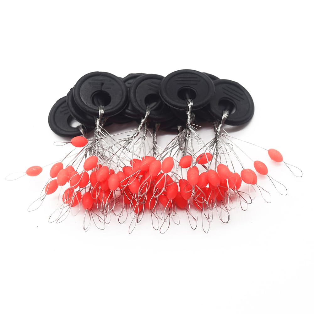 6 in 1 Fishing Bobber Stopper,Soft Silicone Float Sinker Stops,100Pcs Cylinder,Oval Float Stop Stoppers…
