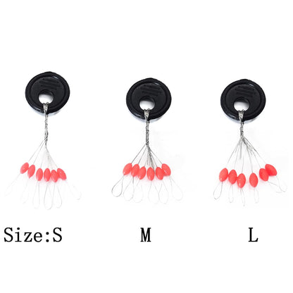 6 in 1 Fishing Bobber Stopper,Soft Silicone Float Sinker Stops,100Pcs Cylinder,Oval Float Stop Stoppers…