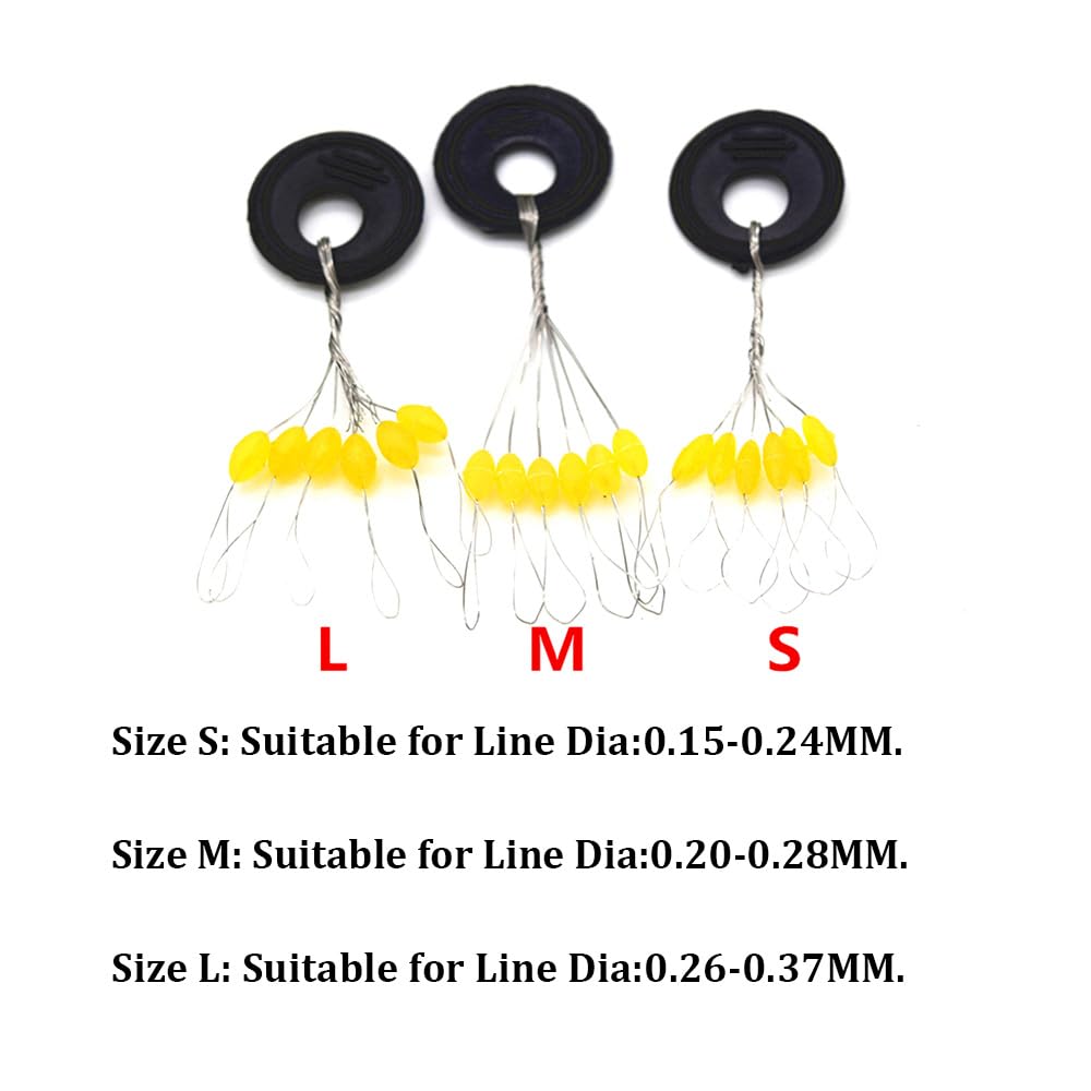 6 in 1 Fishing Bobber Stopper,Soft Silicone Float Sinker Stops,100Pcs Cylinder,Oval Float Stop Stoppers…