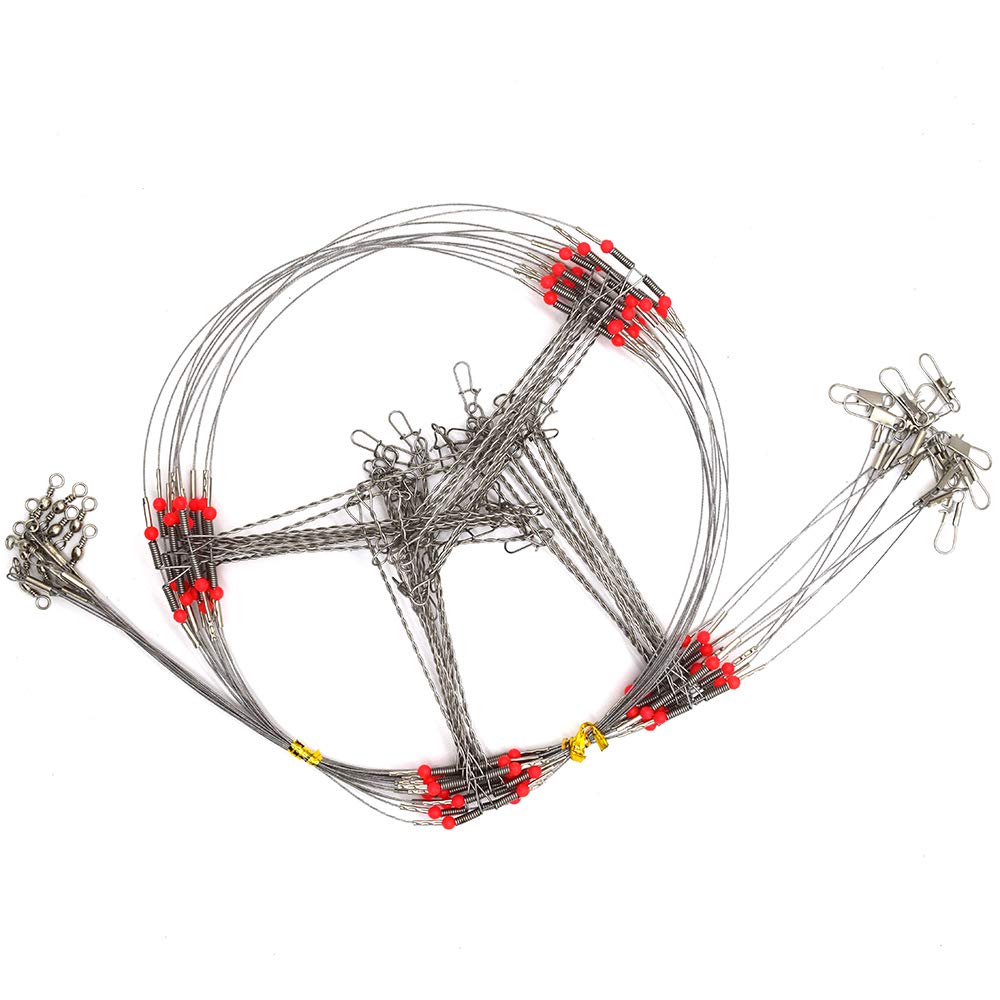 Senyu Wire Trace Leader Rig Stainless Steel 1-5 Arms Fishing Rigs with Snap,High-Strength Fishing Leaders Saltwater-Perch Rigs for Fishing