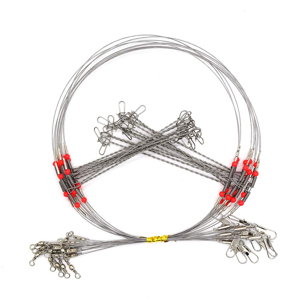 Senyu Wire Trace Leader Rig Stainless Steel 1-5 Arms Fishing Rigs with Snap,High-Strength Fishing Leaders Saltwater-Perch Rigs for Fishing
